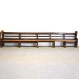 Victorian oak chapel long bench