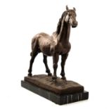 Contemporary, bronze sculpture of a racehorse