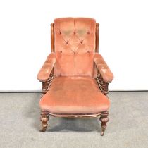 Victorian mahogany easy chair,