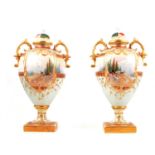 Large pair of Noritake landscape vases