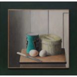 § Gordon Meeton, Still life with Baked Beans, eggs and a basket