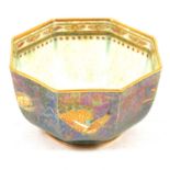 Daisy Makeig-Jones for Wedgwood, a Hummingbird lustre octagonal bowl