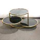 Gilt metal and glass metamorphic occasional table, after a design by Milo Baughman