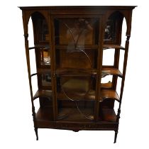 Edwardian inlaid mahogany display cabinet,
