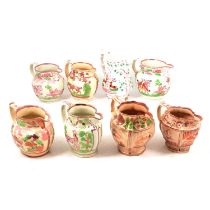 Collection of thirteen Sunderland lustre jugs