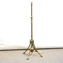 Arts and Crafts brass telescopic standard lamp, by WAS Benson