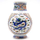 Chinese Wucai dragon vase,