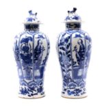 Pair of Chinese blue and white vases,