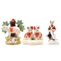Collection of Staffordshire animal models,