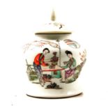 Small Chinese porcelain covered jar,