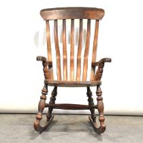 Victorian elm and beech farmhouse rocking chair,
