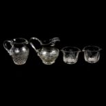 Pair of Georgian glass rinsers and two cut glass water jugs