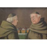 Auge Jessum(?), Two monks,