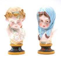 Pair of French porcelain bust,