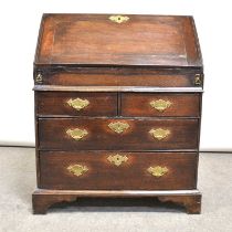 George III country made oak bureau,