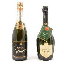 1986 Charles Lafitte vintage champagne, and a Lanson NV champagne