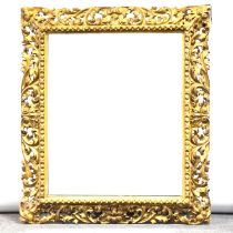 Wall mirror in a gilt gesso Florentine style frame,