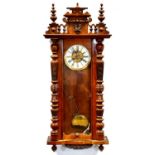 Vienna type wall clock, walnut case,