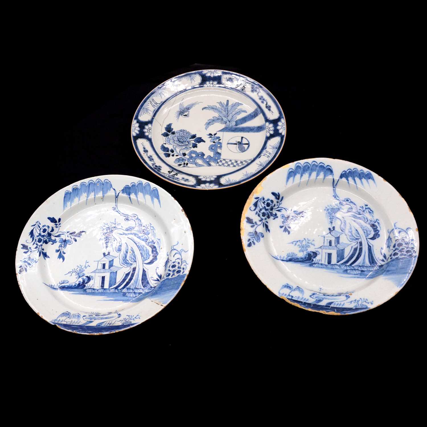Two Delft chargers and a Chinese charger,