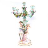 Dresden porcelain candelabra,