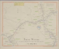 Five printed canal maps,