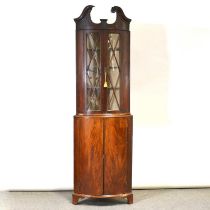 Mahogany freestanding corner cabinet, adapted,