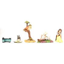 Five Walt Disney Classics Collection figurines.