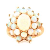 An opal cluster ring.