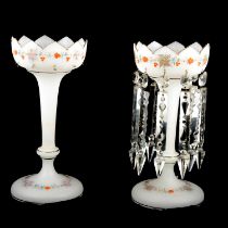 Pair of Victorian opaque glass lustres,