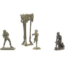 Four bronze models,