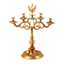 Large brass candelabra,