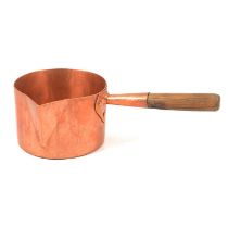 Large quantity of old copper pans, saucepans, large vat, etc.,