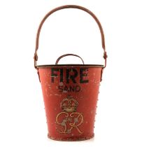 George VI fire bucket with cover.