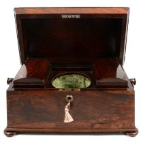 Victorian rosewood tea caddy,