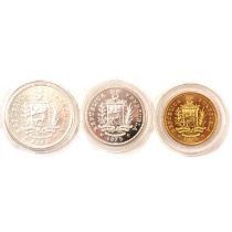 Royal Mint & WWF Conservation gold and silver three coin set, Venezuela 1975,