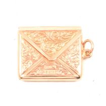 George V 9ct gold stamp case,