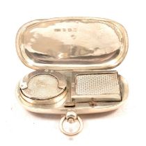 Edward VII silver combination Sovereign coin and stamp case,