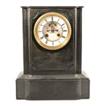 Black marble mantel clock,