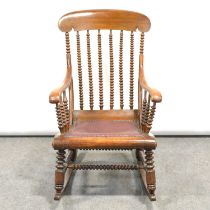 Beech framed rocking chair,
