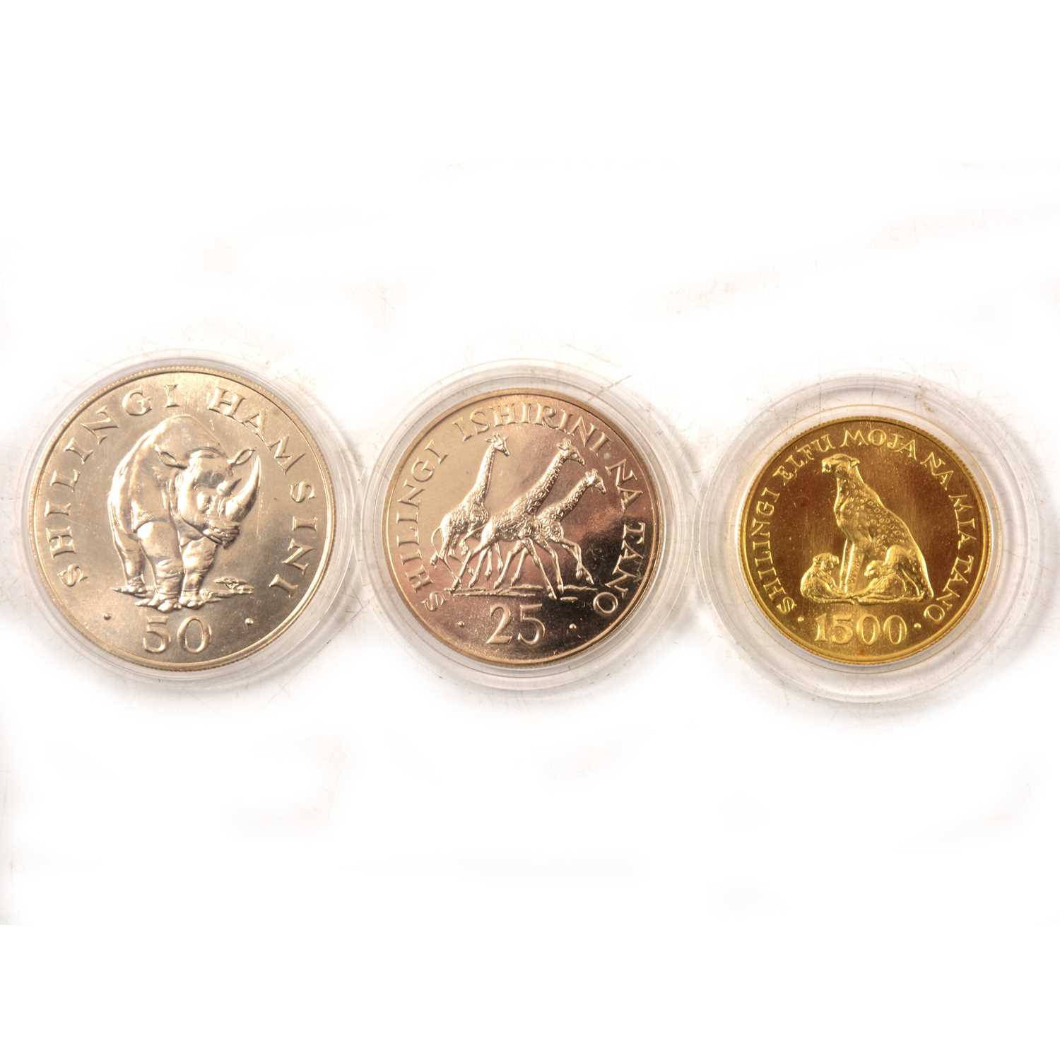 Royal Mint & WWF Conservation gold and silver three coin set, Tanzania, 1974, - Image 2 of 2