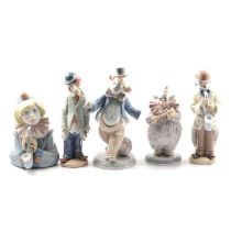 Nine Lladro figurines,