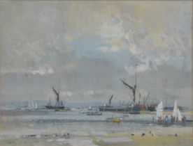 Robert King, Fishing boats at low tide,