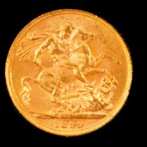 Victorian gold Sovereign coin