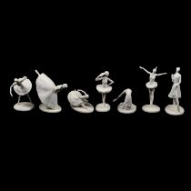 Collection of small china ballerina figurines,