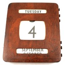 Oak cased wall mounted perpetual calendar,