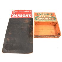 Vintage advertising crate, etc.,