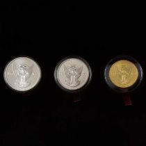 Royal Mint & WWF Conservation gold and silver three coin set, Sudan, 1975/6(?),