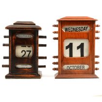 Two desk top perpetual calendars