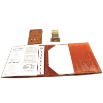 Leather effect desk notepad with calendar for 1930, and five perpetual calendars,
