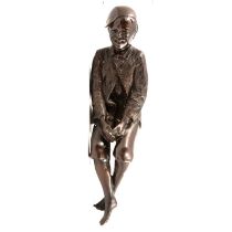 Bronze model, seated boy,